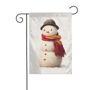 Simpatico pupazzo di neve con sciarpa rossa e cappello bandiera da giardino 30 x 45 cm verticale a doppia faccia fattoria vacanze decorazioni esterne bandiera cortile