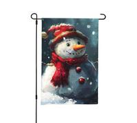 Simpatico pupazzo di neve stampa bandiera da giardino 30,5 x 45,7 cm doppia faccia bandiera personalizzata per cortile esterno giardino decorazione