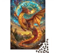 Simpatico puzzle a forma di drago per bambini, rompicapo in cartone riciclato al 100%, per bambini e adulti dai 12 anni in su, regali di Natale, 1000 pezzi (75x50 cm)