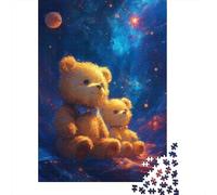 Simpatico puzzle a forma di orsetto, rompicapo in cartone riciclato al 100%, per bambini e adulti dai 12 anni in su, regali di Natale, 1000 pezzi (75x50 cm)