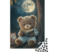 Simpatico puzzle a forma di orsetto, stimolante e stimolante, in cartone riciclato al 100%, per bambini adulti, regali di Natale, 1000 pezzi (38x26 cm)