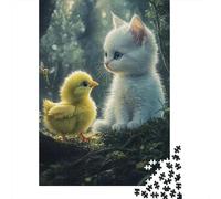 Simpatico puzzle a forma di pulcino, rompicapo in cartone riciclato al 100%, per bambini e adulti dai 12 anni in su, regali di Natale, 1000 pezzi (38x26 cm)