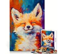Simpatico puzzle a forma di volpe da 1000 pezzi per adolescenti, esercizio mentale, relax lento, incastro perfetto, Natale (38x52cm)