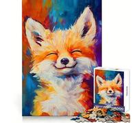 Simpatico puzzle con volpe, 1000 pezzi, ideale per adolescenti, per un'esperienza di gioco rilassante e gratificante, con bordi definiti e un'atmosfera natalizia gioiosa (38x26cm)