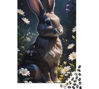 Simpatico puzzle di decompressione a forma di coniglietto, puzzle rettangolare in carta per bambini e adulti dai 12 anni in su, regali di Natale, 1000 pezzi (38x26 cm)