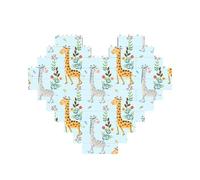 Simpatico puzzle di mattoni con stampa di fiori di giraffa puzzle a forma di cuore puzzle in mattoni 3D decorazioni per la casa fai-da-te
