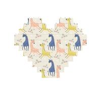 Simpatico puzzle di mattoni con stampa giraffa a forma di cuore puzzle in mattoni puzzle 3D fai da te decorazioni per la casa