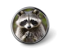 Simpatico Raccoon Distintivo Rotondo Carino Spilla Cappelli Giacche Decorazione Personalizzata Spilla Abbigliamento Gioielli Accessori per Festa di Nozze Regalo