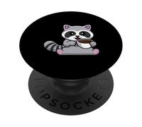Simpatico Raccoon Drink Tazza da Caffè PopSockets PopGrip Adesivo