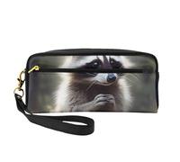 Simpatico Raccoon Stampato In Pelle Trucco Borse con Cinturino Da Polso Portatile Viaggio Toiletry Bag Cosmetic Organizer Bag per Le Donne