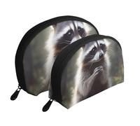 Simpatico Raccoon Stampato Trucco Borse 2 Pezzi Portatile Shell Viaggio Toiletry Bag Cosmetic Organizer Bag per le Donne