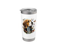 Simpatico regalo per gli amanti dei beagle, da donna, vintage, con farfalla e cane Bicchiere termico in acciaio inox doppia parete