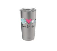 Simpatico regalo per golfisti da donna, divertente, per la pace e l'amore Bicchiere termico in acciaio inox doppia parete