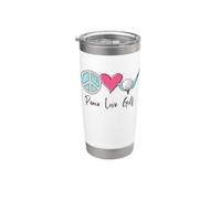Simpatico regalo per golfisti da donna, divertente, per la pace e l'amore Bicchiere termico in acciaio inox doppia parete
