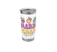Simpatico regalo per Mardi Gras Squad per uomini, donne, bambini, ragazzi e ragazze Bicchiere termico in acciaio inox doppia parete