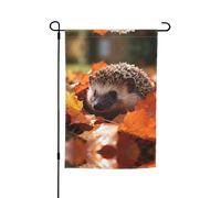 Simpatico riccio bandiera da giardino su entrambi i lati, 30,5 x 45,7 cm, decorazione da cortile per esterni, stampa all-over, striscione decorativo stagionale per patio prato