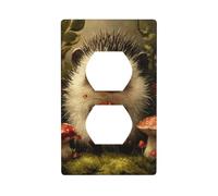 Simpatico riccio che tiene una ciliegia copertura interruttore luce decorativa 1 banda piastra da parete per cucina camera bagno dimensioni 7 x 11,4 cm