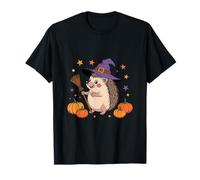 Simpatico Riccio di Halloween con Cappello da Strega e zucche Maglietta