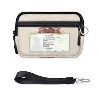 Simpatico riccio mini custodia per carte con cerniera per donne e uomini con finestra d'identità portafoglio portatile leggero piccolo portamonete con cerniera borsa organizer per carte