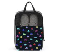 Simpatico robot Pixel, borse per scarpe da viaggio Space Invader Borsa portaoggetti portatile Borsa organizer per scarpe per donna uomo