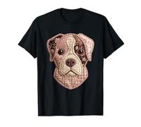 Simpatico Rottweiler Patchwork Floreale Cane Boho Folk Art Graphic Maglietta