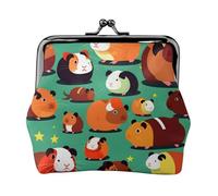 Simpatico sacchetto della moneta della serratura del bacio delle donne della stampa della cavia, mini portafoglio per le carte e il rossetto, borsa compatta morbida