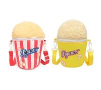 Simpatico sacchetto di popcorn in peluche 2 pezzi, novità moda cupcake borsa a tracolla, secchiello per gelato dolce