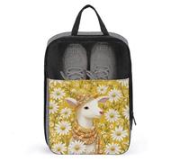 Simpatico sacchetto per scarpe da golf con cervo natalizio bianco margherita fiori per viaggi uso quotidiano anti-polvere porta scarpe da golf