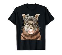 Simpatico Scoiattolo con Gomma da Masticare Accogliente Autunno Animal Coquette Maglietta