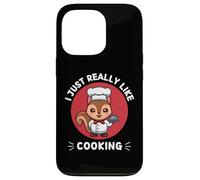 Simpatico scoiattolo I Just Really Like Cooking Kawaii Estetica Custodia per iPhone 13 Pro