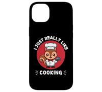 Simpatico scoiattolo I Just Really Like Cooking Kawaii Estetica Custodia per iPhone 14 Plus