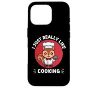 Simpatico scoiattolo I Just Really Like Cooking Kawaii Estetica Custodia per iPhone 16 Pro