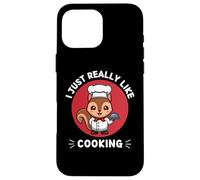 Simpatico scoiattolo I Just Really Like Cooking Kawaii Estetica Custodia per iPhone 16 Pro Max