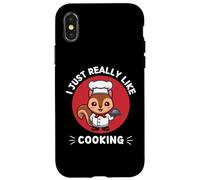 Simpatico scoiattolo I Just Really Like Cooking Kawaii Estetica Custodia per iPhone X/XS