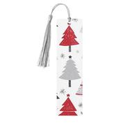 Simpatico segnalibro con alberi di Natale colorati a forma di cuore in legno con nappa, segnalibro per donne e uomini, per leggere le pagine, regali per gli amanti dei libri