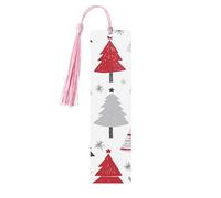 Simpatico segnalibro con alberi di Natale colorati a forma di cuore in legno con nappa, segnalibro per donne e uomini, per leggere le pagine, regali per gli amanti dei libri