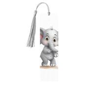 Simpatico segnalibro in legno a forma di elefante, segnalibro fai da te, in legno, con nappe colorate, etichette regalo in legno, regalo insolito per gli amanti dei libri, uomini e donne