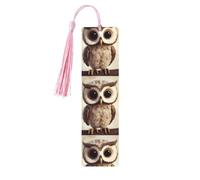 Simpatico segnalibro in legno a forma di gufo per gli amanti dei libri, segnalibro fai da te con nappe colorate etichette regalo in legno etichette rettangolari segnalibro ornamenti regalo insolito