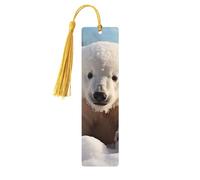 Simpatico segnalibro in legno a forma di orso polare per uomini, donne, insegnanti, regalo vintage, fatto a mano, segna libri per leggere le pagine, etichette regalo da appendere, ornamenti segnalibri
