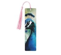 Simpatico segnalibro in legno a forma di pavone per gli amanti dei libri, segnalibri fai da te in legno da appendere con nappe colorate, etichette per regali in legno, ornamenti, regalo insolito per