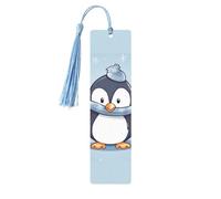 Simpatico segnalibro in legno a forma di pinguino, segnalibro fai da te in legno con nappe colorate, etichette regalo in legno, regalo insolito per gli amanti dei libri, uomini e donne