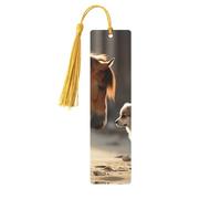 Simpatico segnalibro in legno con cane e cavallo, per uomini, donne, insegnanti, regalo vintage, fatto a mano, segna libri per leggere le pagine, etichette regalo da appendere, ornamenti segnalibri in