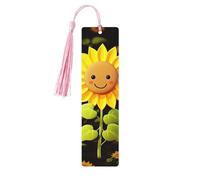 Simpatico segnalibro in legno con girasole per gli amanti dei libri, segnalibri fai da te in legno da appendere con nappe colorate, etichette in legno, ornamenti, regalo insolito per uomini e donne