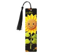 Simpatico segnalibro in legno con girasole per gli amanti dei libri, segnalibri fai da te in legno da appendere con nappe colorate, etichette in legno, ornamenti, regalo insolito per uomini e donne