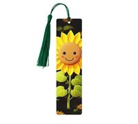 Simpatico segnalibro in legno con girasole per gli amanti dei libri, segnalibri fai da te in legno da appendere con nappe colorate, etichette in legno, ornamenti, regalo insolito per uomini e donne