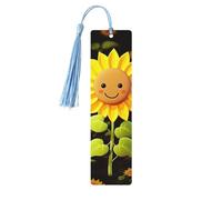 Simpatico segnalibro in legno con girasole per gli amanti dei libri, segnalibri fai da te in legno da appendere con nappe colorate, etichette in legno, ornamenti, regalo insolito per uomini e donne