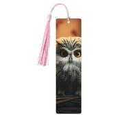 Simpatico segnalibro in legno con gufo per uomini, donne, insegnanti, regalo vintage, fatto a mano, segna libri per leggere pagine marcatori da appendere etichette regalo ornamenti segnalibri in legno