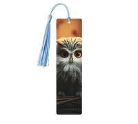 Simpatico segnalibro in legno con gufo per uomini, donne, insegnanti, regalo vintage, fatto a mano, segna libri per leggere pagine marcatori da appendere etichette regalo ornamenti segnalibri in legno