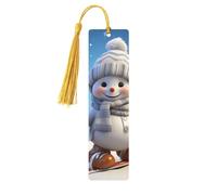 Simpatico segnalibro in legno con pupazzo di neve per uomini, donne, insegnanti, regalo vintage fatto a mano, segna libri per leggere pagine marcatori da appendere etichette regalo ornamenti