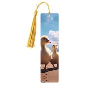 Simpatico segnalibro in legno d'oca, per uomini, donne, insegnanti, regalo vintage, fatto a mano, segna libri per leggere le pagine, etichette regalo da appendere, ornamenti segnalibri in legno con